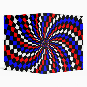 Red White Blue Chequered Spiral by Kenneth Yoncich Binder