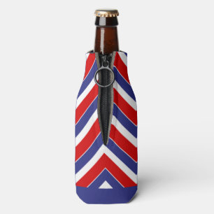 Red,White,Blue Chevron 1-DRINK BOTTLE COOLER