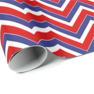 Red,White,Blue Chevron 1-GIFT WRAPPING PAPER