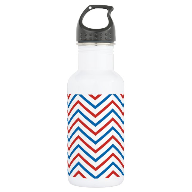 Red White Blue Chevron Pattern 532 Ml Water Bottle (Front)