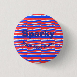 Red White Blue Circles Stripes 1 Inch Round Button