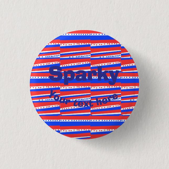 Red White Blue Circles Stripes 1 Inch Round Button (Front)