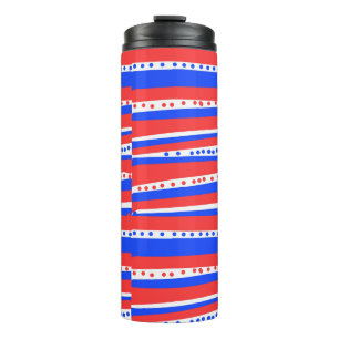 Red White Blue Circles Stripes Chili Thermal Tumbler