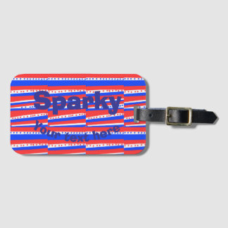 Red White Blue Circles Stripes  Luggage Tag