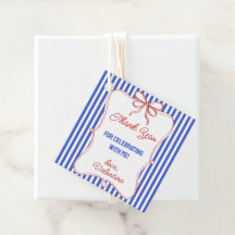 Red White Blue Classy Stripes with Ribbon Bow