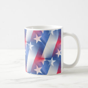 red white blue coffee mug