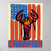 Red White Blue Crawfish Flag