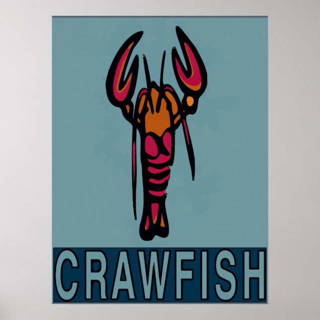 Red White Blue Crawfish Poster (Front)