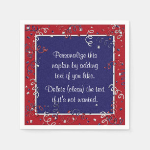 Red White Blue Curly Ribbons,1-Paper Party Napkins