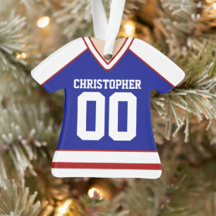 Red/White/Blue Custom Hockey Jersey Ornament