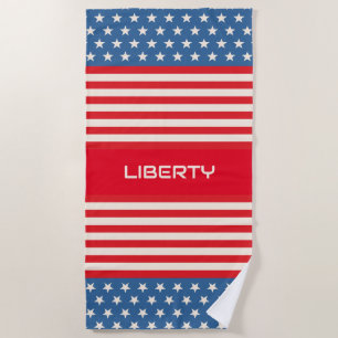 Red White Blue Customized Liberty Beach Towel