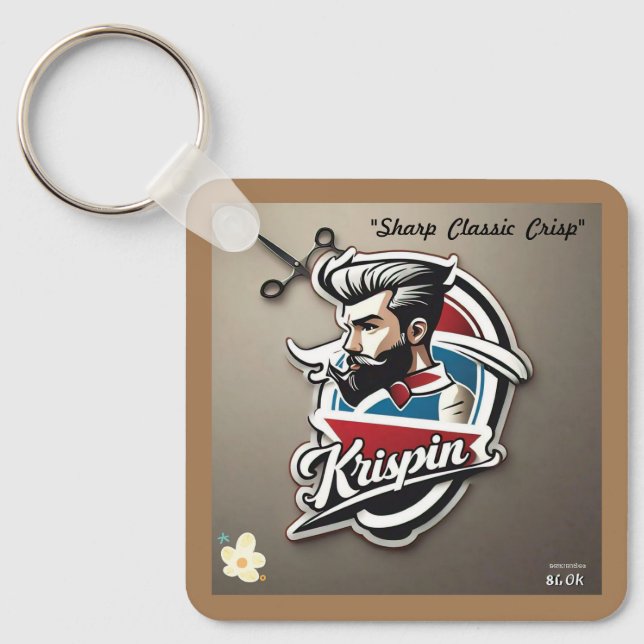 "Red White Blue Design" Keychain (Front)