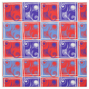 Red, White, & Blue Designer Fabric by Serenity
