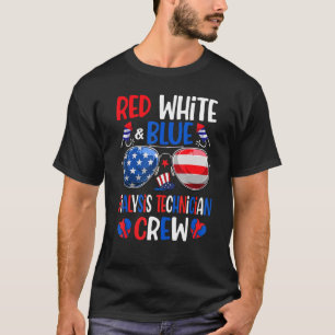 Red White Blue Dialysis Technician Crew  4th Of Ju T-Shirt