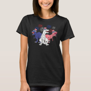 Red White Blue Dinosaur Patriotic Rex 4th Of July T-Shirt