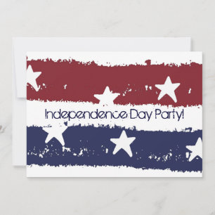 Red White & Blue Distressed Paint Party Invitation