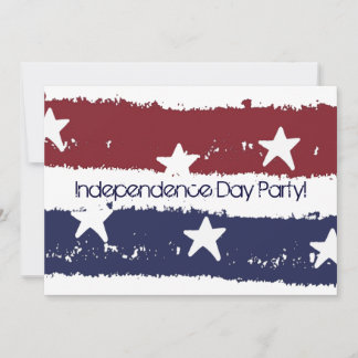 Red White & Blue Distressed Paint Party Invitation
