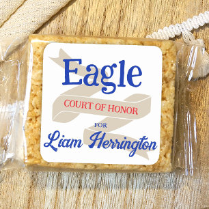 Red, White, Blue Eagle Scout Court of Honor Party Square Sticker