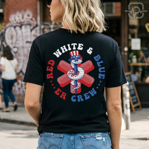 Red White Blue ER Crew Patriotic Nurse T-Shirt