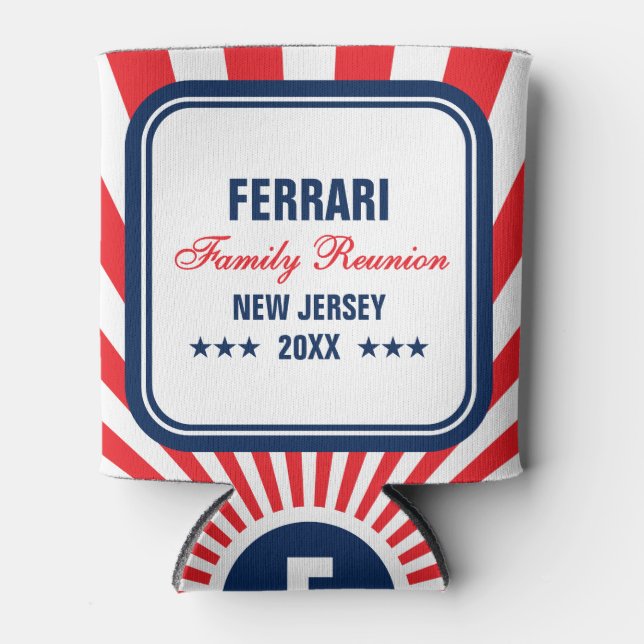 Red White Blue Family Reunion Custom Cooler (Front)