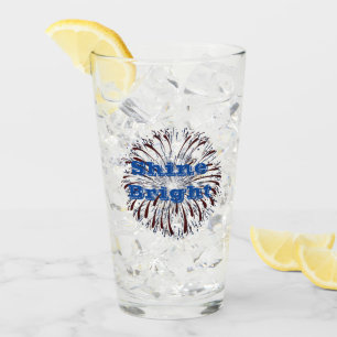 Red White Blue Fireworks Glass