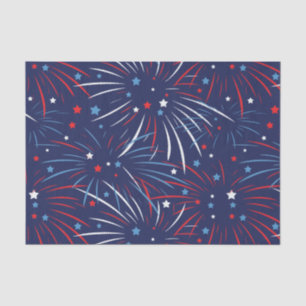 Red White Blue Fireworks Stars Tissue Paper