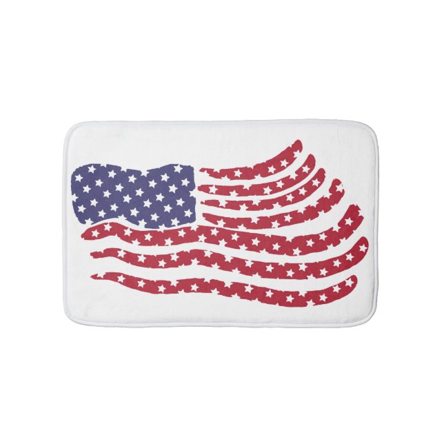 Red White Blue Flag Design Bath Mat (Front)