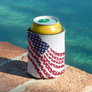 Red White Blue Flag Design Can Cooler