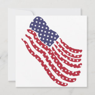 Red White Blue Flag Design Holiday Card