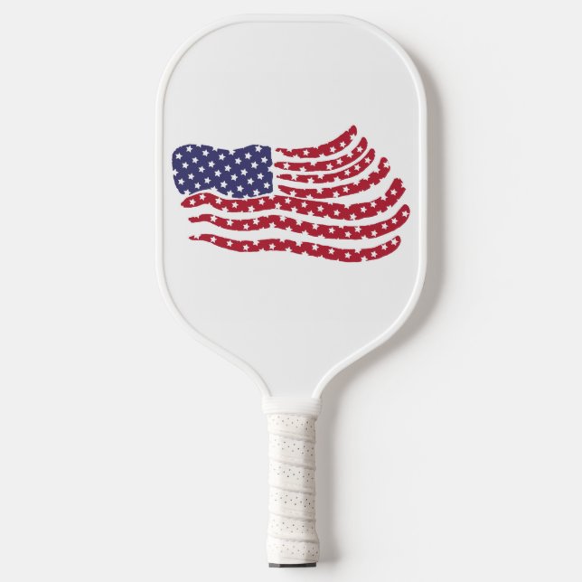 Red White Blue Flag Design Pickleball Paddle (Front)
