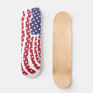 Red White Blue Flag Design Skateboard Deck