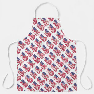 Red White Blue Flag Pattern Design Apron
