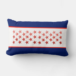 Red, white, blue, flag, stars, arrows, 4th of July Lumbar Pillow