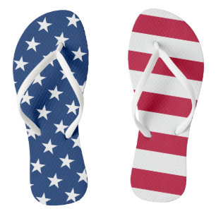 Red, White & Blue Flip Flops