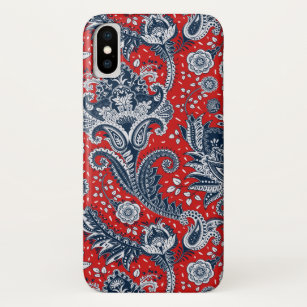 Red White & Blue Floral Paisley Bohemian Boho Case-Mate iPhone Case