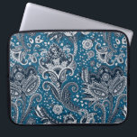 Red White & Blue Floral Paisley Bohemian Boho Laptop Sleeve<br><div class="desc">Custom design</div>