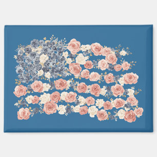 Red White Blue Flowers Magnet