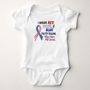 Red White Blue For My Uncle Baby Bodysuit