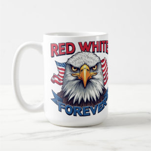 Red White & Blue Forever American Flag Patriotic Coffee Mug