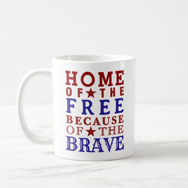 Red White Blue Fourth Of July Coffee Mug (Left)