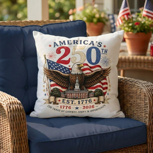 Red White Blue Fourth Of July Outdoor Pillow