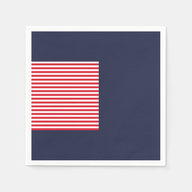 Red White & Blue Fun Patriotic Celebration Napkin (Front)