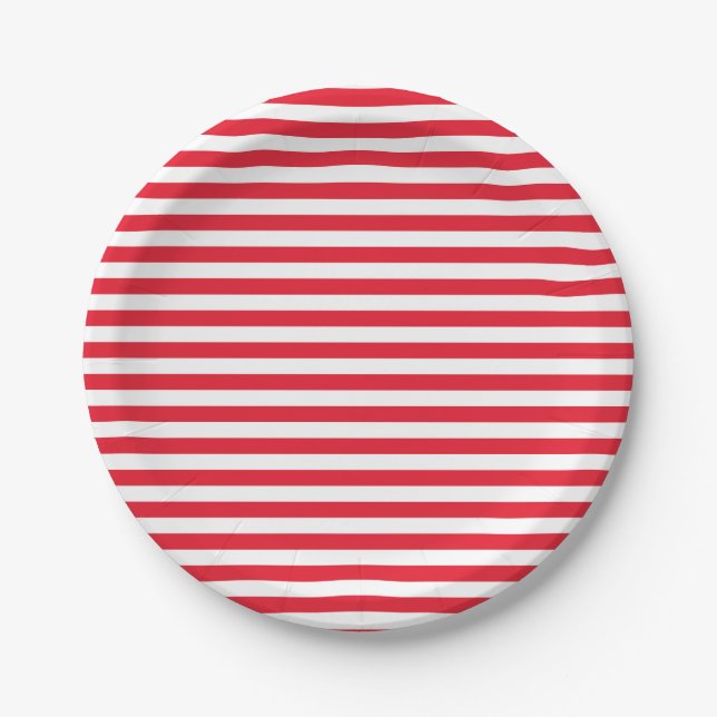 Red White & Blue Fun Patriotic Celebration Paper Plate (Front)