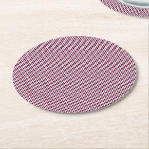 Red,White,Blue-Gingham-PAPER PARTY COASTERS