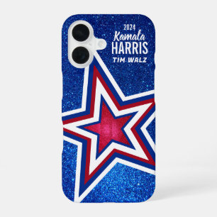 Red White Blue Glitter American Campaign Template iPhone 16 Case
