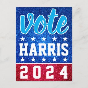 Red White Blue Glitter American Campaign Template Postcard