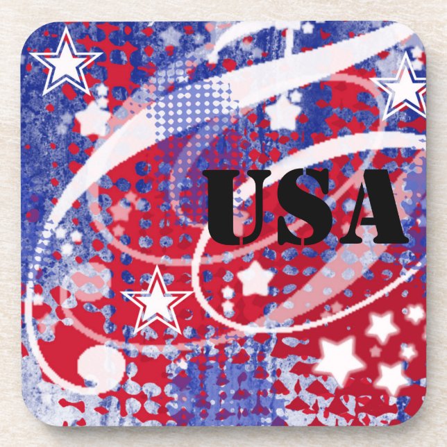 Red, White & Blue Glory Personalized Coaster (Front)