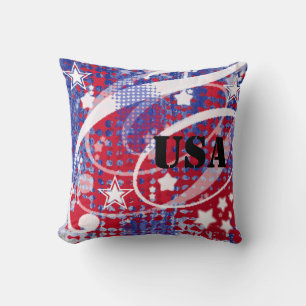 Red, White & Blue Glory Personalized Throw Pillow