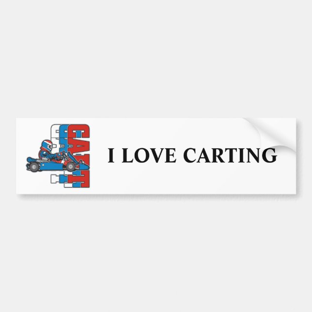 Red, White Blue Go Cart Bumper Sticker (Front)
