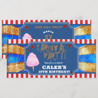 Red White Blue Gold Carnival Party Ticket